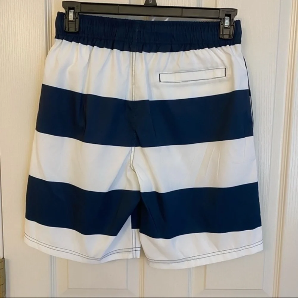 Nautica Men's Quick-Dry Stripe 18" Board Shorts in Navy/White Size S - Picture 2 of 4